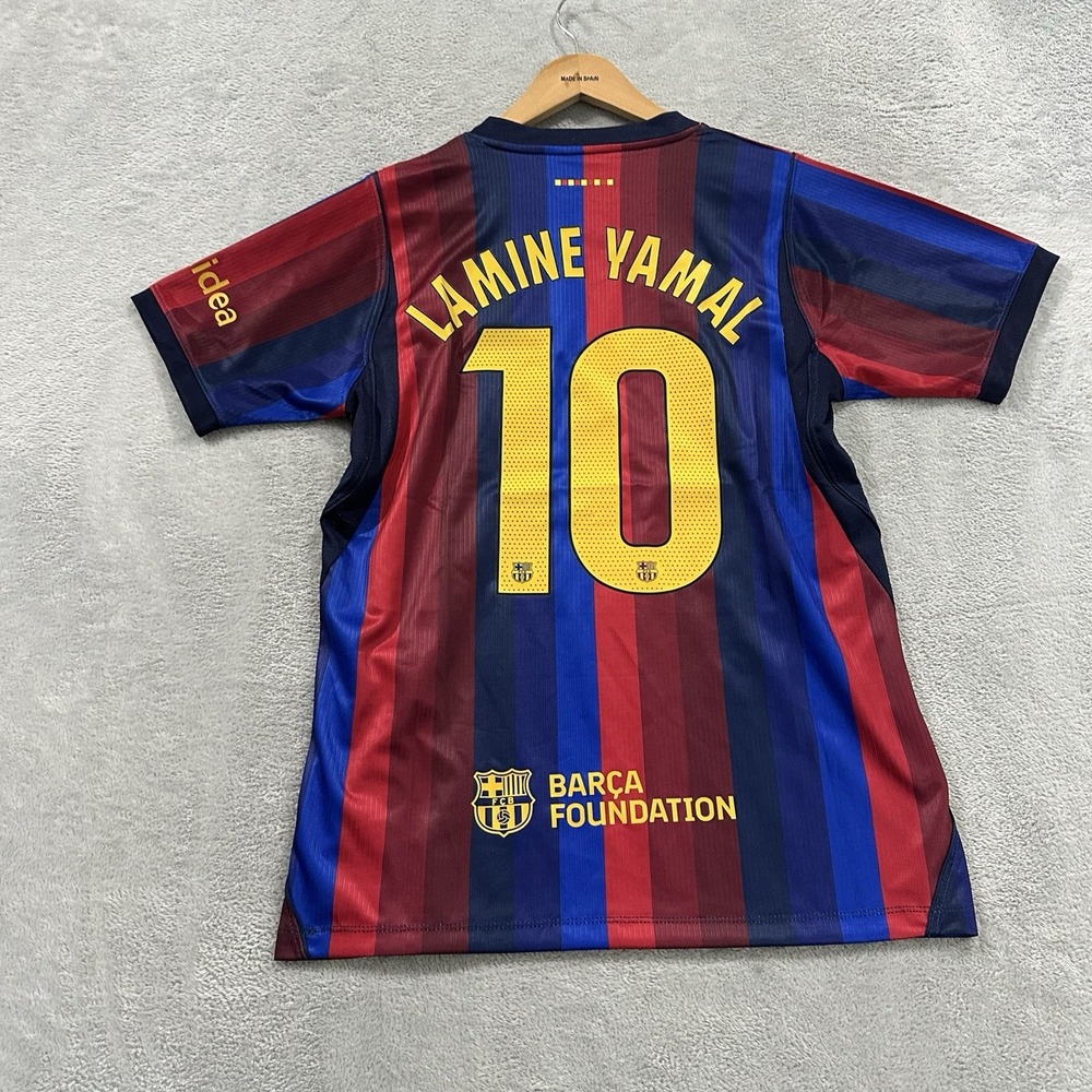 Nike FC Barcelona Lamine Yamal #10 Soccer Jersey Men S Blue Red Licensed Stadium